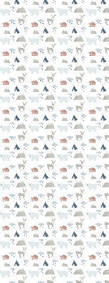 Fabric roller blind Mountains rain animals