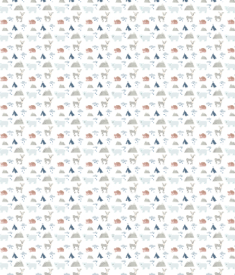 Fabric roller blind Mountains rain animals
