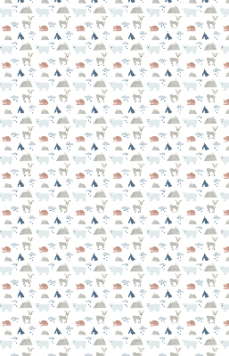 Fabric roller blind Mountains rain animals
