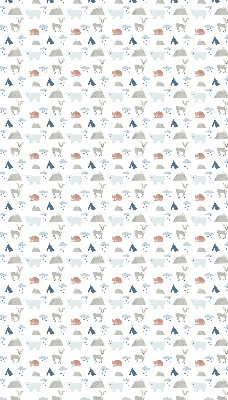 Fabric roller blind Mountains rain animals