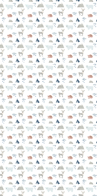 Fabric roller blind Mountains rain animals