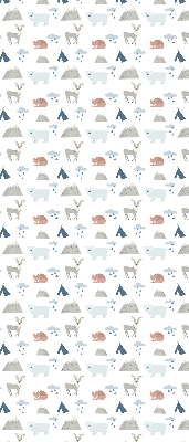 Fabric roller blind Mountains rain animals