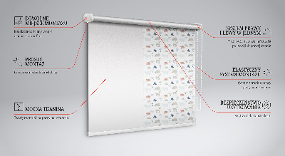 Fabric roller blind Mountains rain animals