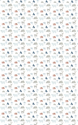 Fabric roller blind Mountains rain animals