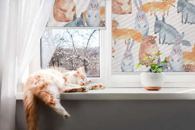 Modern roller blind Animals