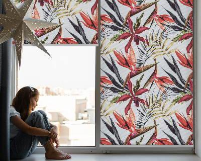 Roller blind for large window Exotic leaves