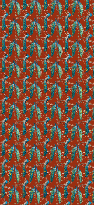 Fabric roller blind Peacocks on the branches