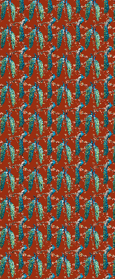 Fabric roller blind Peacocks on the branches