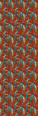 Fabric roller blind Peacocks on the branches