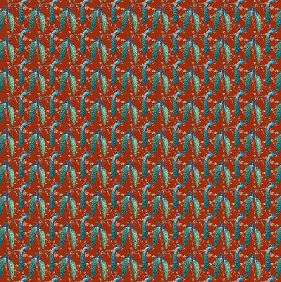 Fabric roller blind Peacocks on the branches
