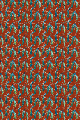 Fabric roller blind Peacocks on the branches