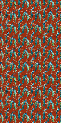 Fabric roller blind Peacocks on the branches
