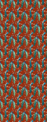 Fabric roller blind Peacocks on the branches