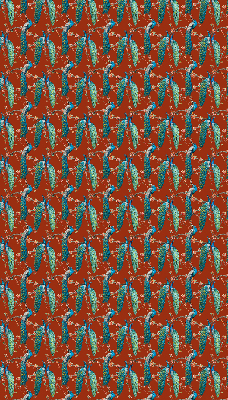 Fabric roller blind Peacocks on the branches