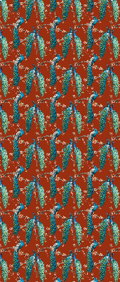 Fabric roller blind Peacocks on the branches