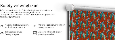Fabric roller blind Peacocks on the branches