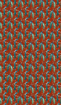 Fabric roller blind Peacocks on the branches