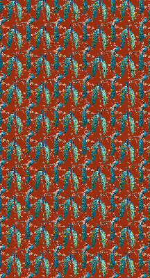 Fabric roller blind Peacocks on the branches