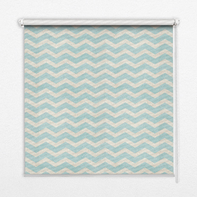 Roller blind for large window Blue zigzags
