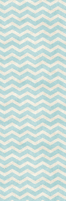Roller blind for large window Blue zigzags