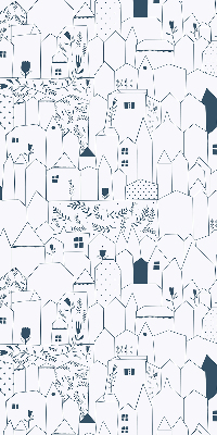 Fabric roller blind Drawn houses