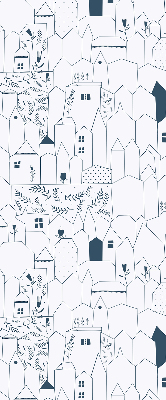 Fabric roller blind Drawn houses