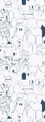 Fabric roller blind Drawn houses