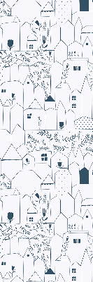 Fabric roller blind Drawn houses