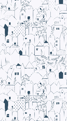 Fabric roller blind Drawn houses