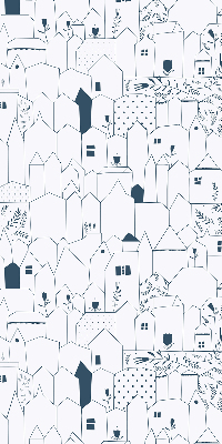 Fabric roller blind Drawn houses