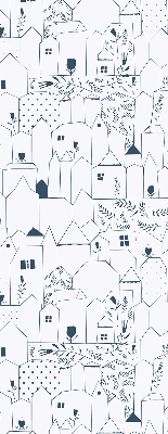 Fabric roller blind Drawn houses