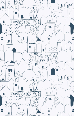 Fabric roller blind Drawn houses