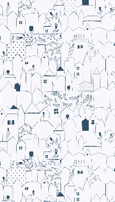 Fabric roller blind Drawn houses