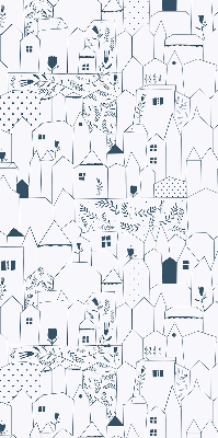 Fabric roller blind Drawn houses