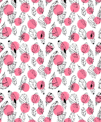 Fabric roller blind Feathers and pink dots