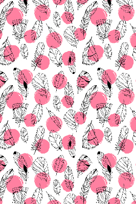 Fabric roller blind Feathers and pink dots