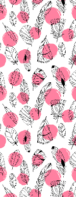 Fabric roller blind Feathers and pink dots