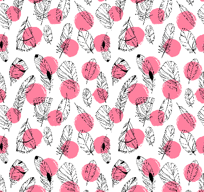Fabric roller blind Feathers and pink dots