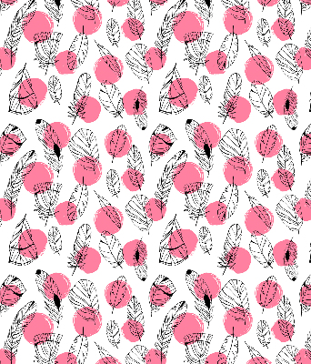 Fabric roller blind Feathers and pink dots
