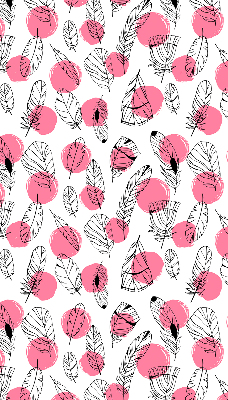 Fabric roller blind Feathers and pink dots