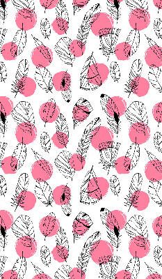 Fabric roller blind Feathers and pink dots