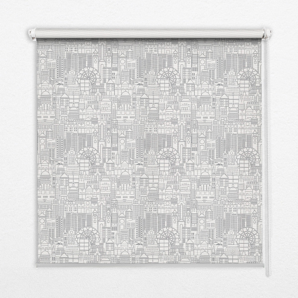 Fabric roller blind Sketch of the city