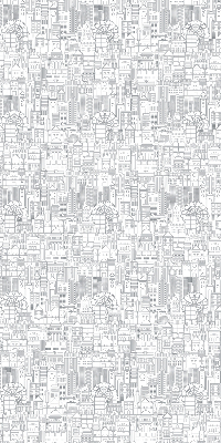 Fabric roller blind Sketch of the city