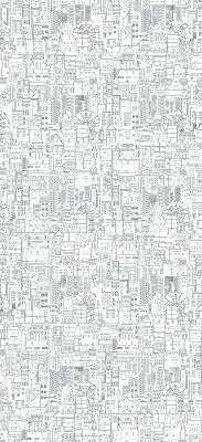 Fabric roller blind Sketch of the city