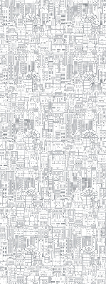 Fabric roller blind Sketch of the city