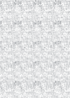 Fabric roller blind Sketch of the city