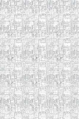 Fabric roller blind Sketch of the city