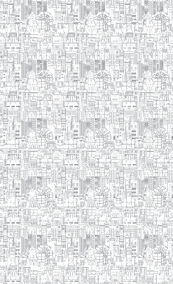 Fabric roller blind Sketch of the city