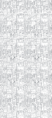 Fabric roller blind Sketch of the city