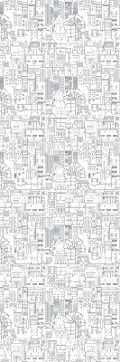 Fabric roller blind Sketch of the city